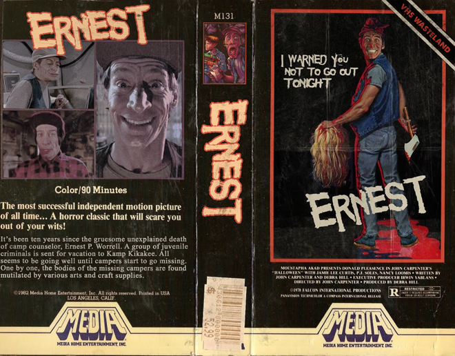 ERNEST HORROR MOVIE CUSTOM VHS, MODERN VHS COVER, CUSTOM VHS COVER, VHS COVER, VHS COVERS